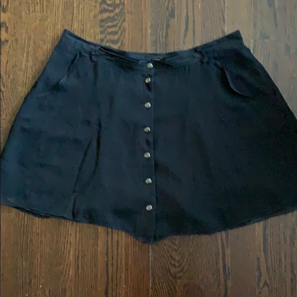 Black buttonfront club Monaco mini Aline skirt 10